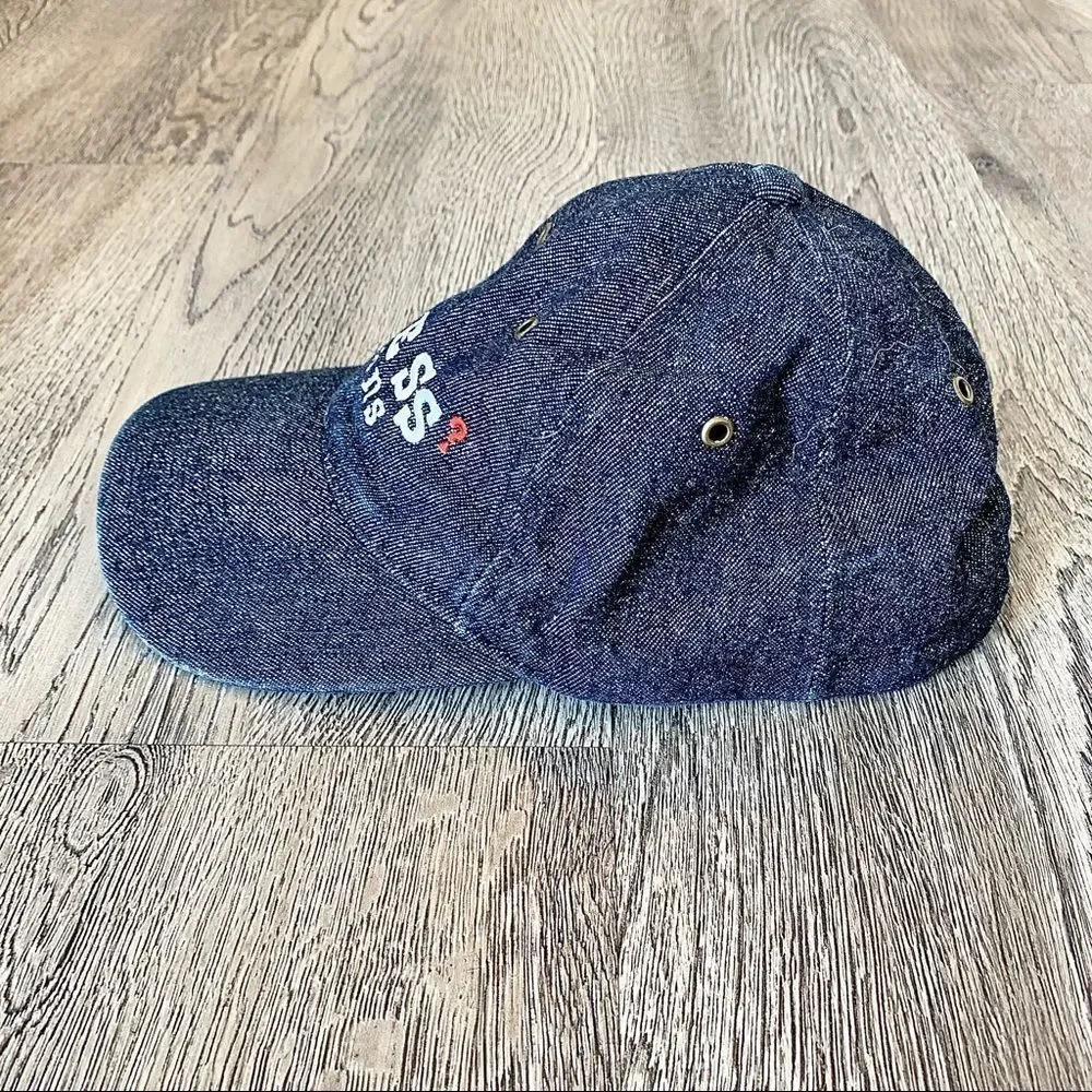 GUESS Vintage 90s Jeans Blue Denim 100% Cotton Cap Hat Adjustable Adult.